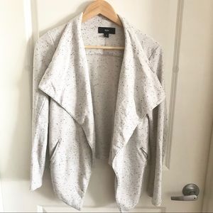 White cotton waterfall blazer